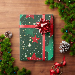 おもしろいクリスマススタートリオミックス ラッピングペーパー