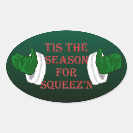 おもしろいクリスマスステッカーサンタ・ホリデー 楕円形シール (正面)