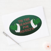 おもしろいクリスマスステッカーサンタ・ホリデー 楕円形シール (封筒)