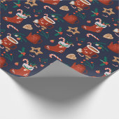 おもしろいクリスマスストッキングとトリートラッピング紙 ラッピングペーパー (角)