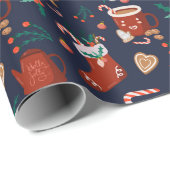 おもしろいクリスマスストッキングとトリートラッピング紙 ラッピングペーパー (ロールコーナー)