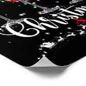 おもしろいクリスマススピリッツのグラスのワインクリスマス休日 ポスター (角)