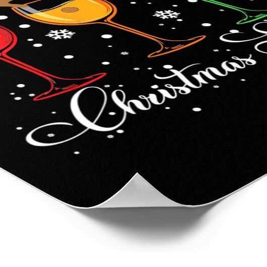 おもしろいクリスマススピリッツglesのワインクリスマス休日P ポスター (角)