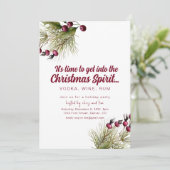 おもしろいクリスマススピリットホリデーパーティー招待状 招待状 (スタンド正面)