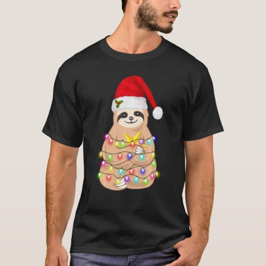 おもしろいクリスマススロスサンタライツクリスマス男性へW Tシャツ (正面)