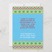 おもしろいクリスマススワールサンタウエイトリフタージムパーティー 招待状 (裏面)