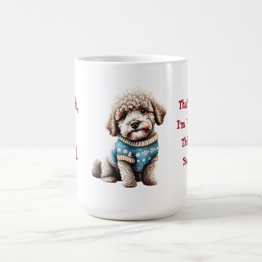 おもしろいクリスマスセーターのラゴットロマグノロ コーヒーマグカップ (中央)