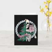 おもしろいクリスマスソメリールタソルタ怖いスケルトンXma カード (黄色い花)