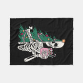 おもしろいクリスマスソメリールタソルタ怖いスケルトンXma フリースブランケット (正面(横))