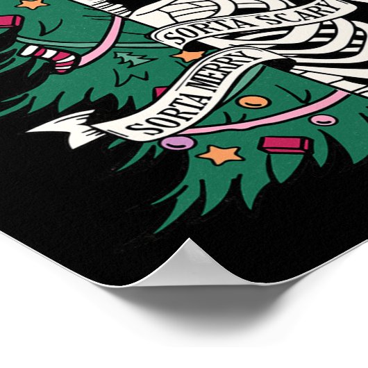 おもしろいクリスマスソメリールタソルタ怖いスケルトンXma ポスター (角)