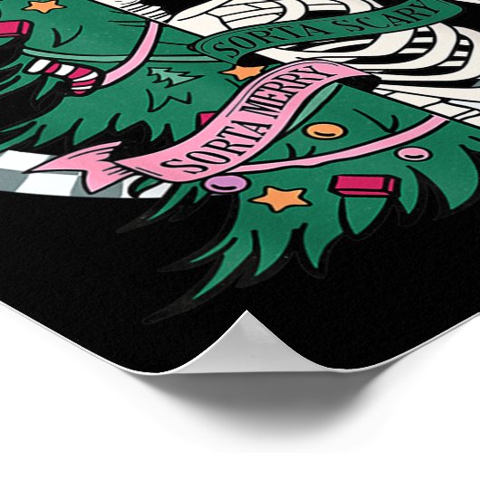 おもしろいクリスマスソメリールタソルタ怖いスケルトンXma ポスター (角)