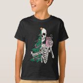 おもしろいクリスマスソメリールタソルタ怖いスケルトンXma Tシャツ (正面)