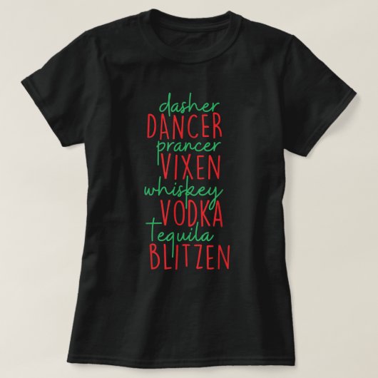 おもしろいクリスマスダシャダンサープランサーVixen Whiske Tシャツ (デザイン正面)