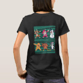 おもしろいクリスマスダビング動物ライン踊り Tシャツ (裏面)