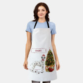 おもしろいクリスマスダルマチア犬と木 エプロン (着用した状態)