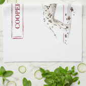 おもしろいクリスマスダルマチア犬と木 キッチンタオル (折り畳み)