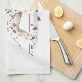 おもしろいクリスマスダルマチア犬と木 キッチンタオル (四つ折り)