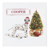 おもしろいクリスマスダルマチア犬と木 フォトキューブ (正面)