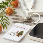 おもしろいクリスマスダレメーションドッグ&ツリー キーホルダー (正面右)