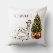 おもしろいクリスマスダレメーションドッグ&ツリー クッション (正面)