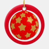 おもしろいクリスマスチキングリーティングレッドセラミック飾り セラミックオーナメント (裏面)