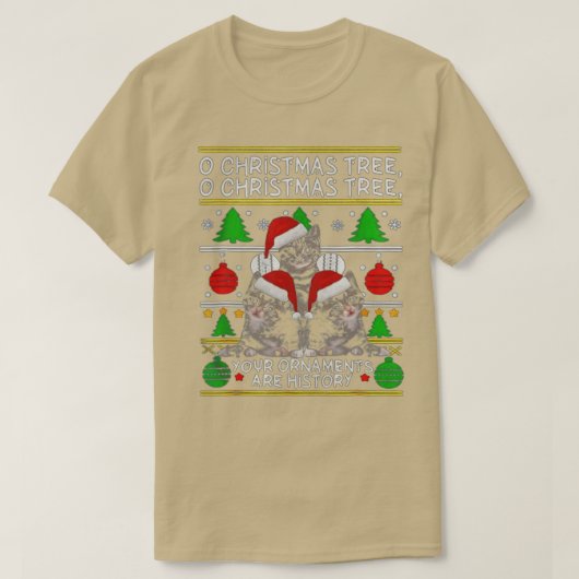 おもしろいクリスマスツリーあなたのオーナメントは歴史である Tシャツ (デザイン正面)