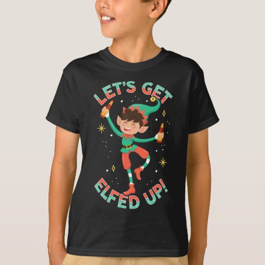 おもしろいクリスマスツリーのライト醜いセーター Tシャツ (正面)