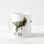 おもしろいクリスマスツリーのT-Rex恐竜ホワイトエレファント コーヒーマグカップ (正面左)
