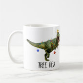 おもしろいクリスマスツリーのT-Rex恐竜ホワイトエレファント コーヒーマグカップ (左)