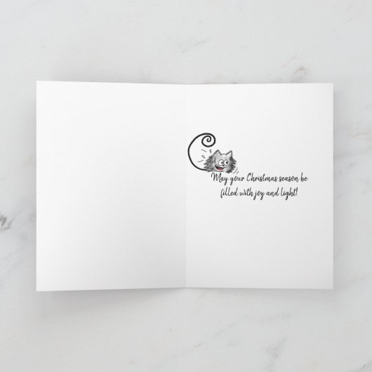 おもしろいクリスマスツリーキャット子猫漫画 シーズンカード (内部)