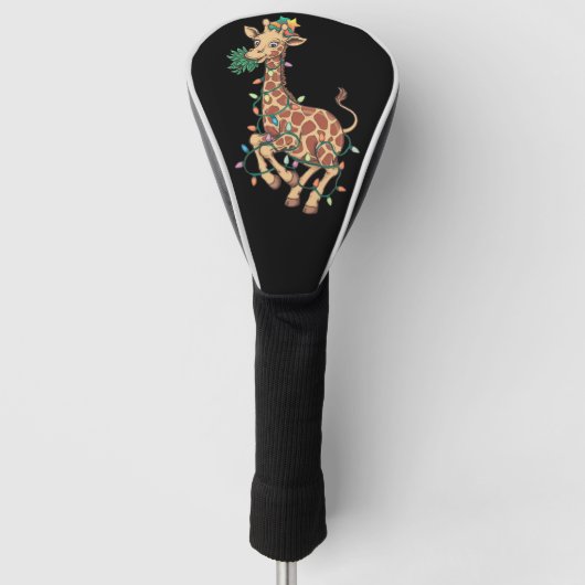 おもしろいクリスマスツリーキリン恋人のギフト愛 ゴルフヘッドカバー (正面)