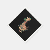 おもしろいクリスマスツリーキリン恋人のギフト愛 スタンダードカクテルナプキン (角)