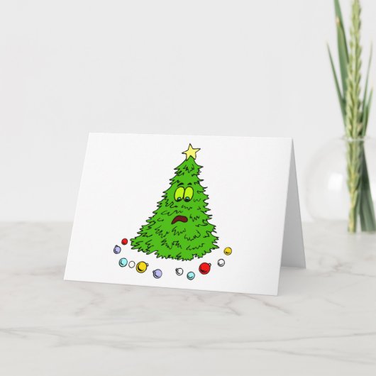 おもしろいクリスマスツリークリスマスホリデーユーモアユーモアのある シーズンカード (正面)