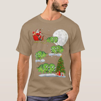 おもしろいクリスマスツリーサンタ乗馬トリケラトプス恐竜 Tシャツ