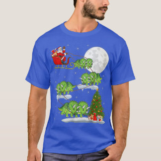 おもしろいクリスマスツリーサンタ乗馬トリケラトプス恐竜 Tシャツ