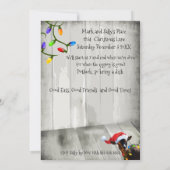 おもしろいクリスマスツリートリミングパーティーヤギ 招待状 (裏面)