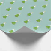 おもしろいクリスマスツリーパターン – アクアグリーンクリスマス ラッピングペーパー (角)