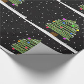 おもしろいクリスマスツリーパターン ラッピングペーパー (角)