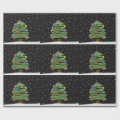 おもしろいクリスマスツリーパターン ラッピングペーパー (フラット)
