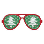 おもしろいクリスマスツリーパーティーシェードクリスマスサングラス アビエーターサングラス (正面)