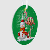 おもしろいクリスマスツリーフラミンゴハットサンタ最高のクリスマス オーナメント (正面)