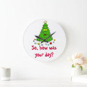 おもしろいクリスマスツリーホリデーツリー ラージ壁時計 (ホーム)