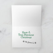 おもしろいクリスマスツリーボールプンフォールドホリデーカード シーズンカード (内部)