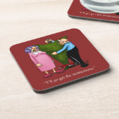 おもしろいクリスマスツリーユーモアのコースターセット コースター (左側)