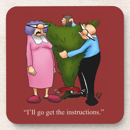 おもしろいクリスマスツリーユーモアのコースターセット コースター (正面)