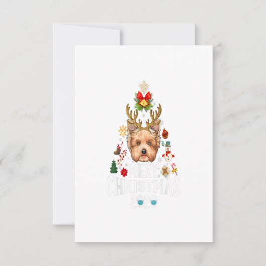 おもしろいクリスマスツリーヨークシャーの仮装 出欠カード (正面)