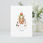 おもしろいクリスマスツリーヨークシャーの仮装 出欠カード (スタンド正面)