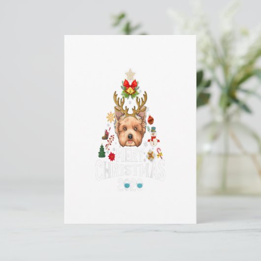おもしろいクリスマスツリーヨークシャーの仮装 出欠カード (スタンド正面)
