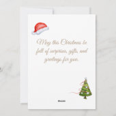 おもしろいクリスマスツリー水彩付きサンタ シーズンカード (裏面)