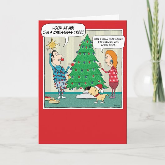 おもしろいクリスマスツリー シーズンカード (正面)